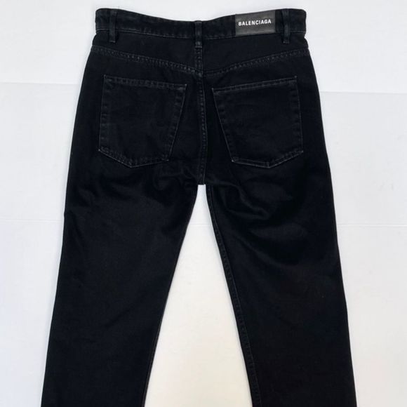 BALENCIAGA Black Straight Leg Denim Jeans Size 27 ankle length - Picture 8 of 8